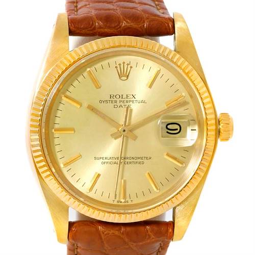 Photo of Rolex Date 14k Yellow Gold Vintage Mens Watch 1503 Year 1979