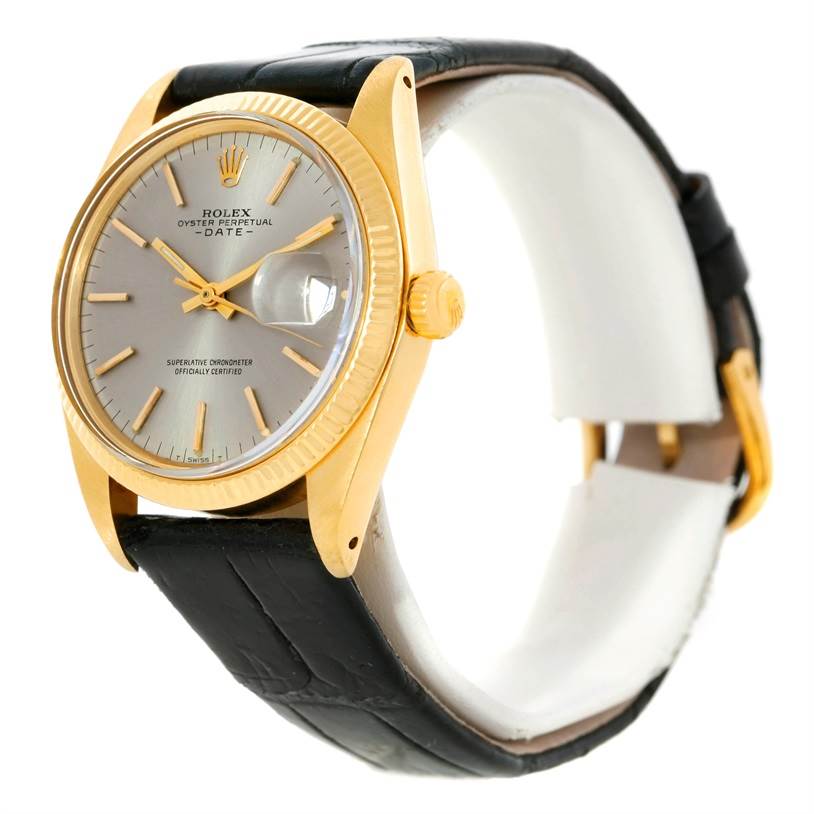 The image shows a Rolex President 1503 Men's Yellow Gold Silver Dial 1503 Men's Yellow Gold Silver Dial model watch from a front diagonal angle, highlighting the face, bezel, and strap.