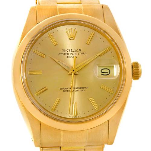 Photo of Rolex Date Mens 18K Yellow Gold Vintage Watch 1500