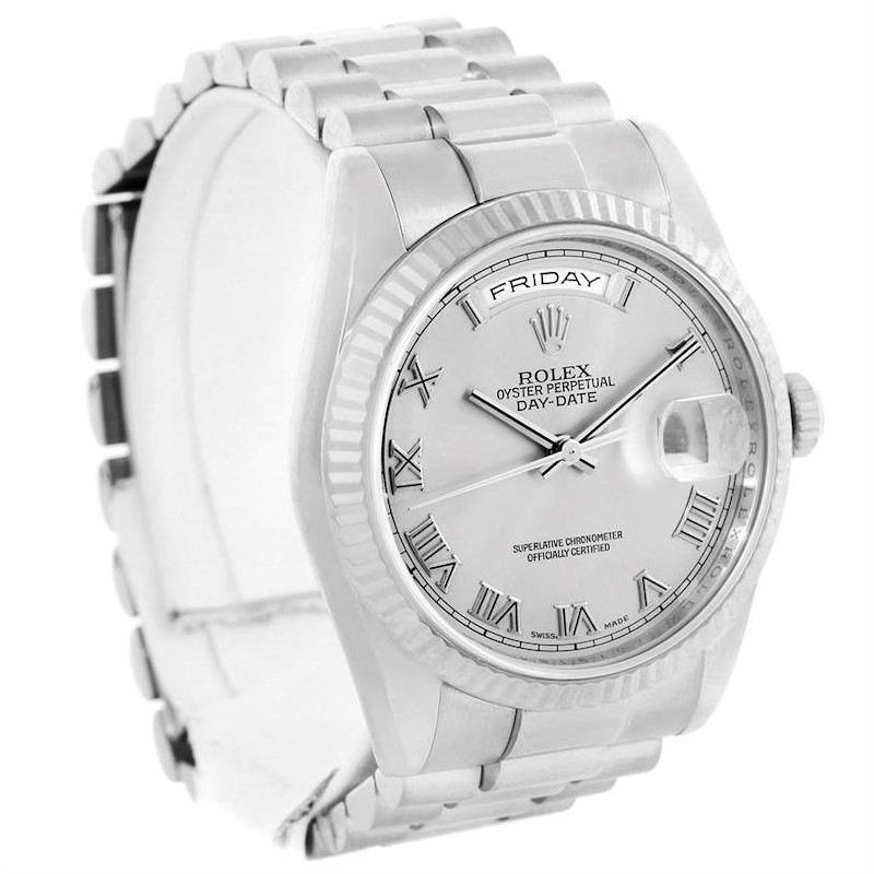 Rolex President Day-Date 18k White Gold Mens Watch 118239 Box Papers SwissWatchExpo