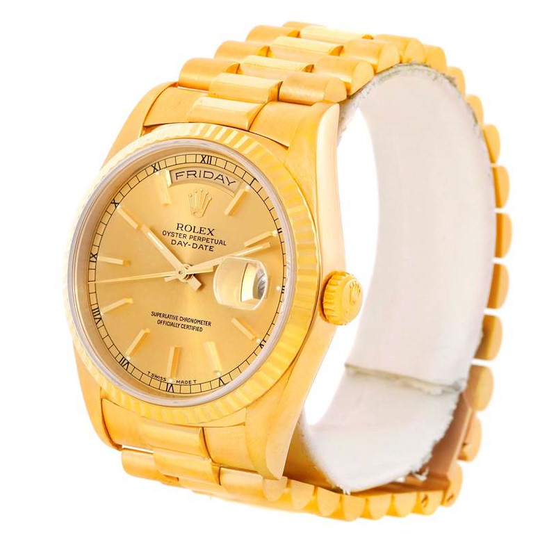 Rolex Day Date President Mens 18k Yellow Gold Watch 18238 SwissWatchExpo