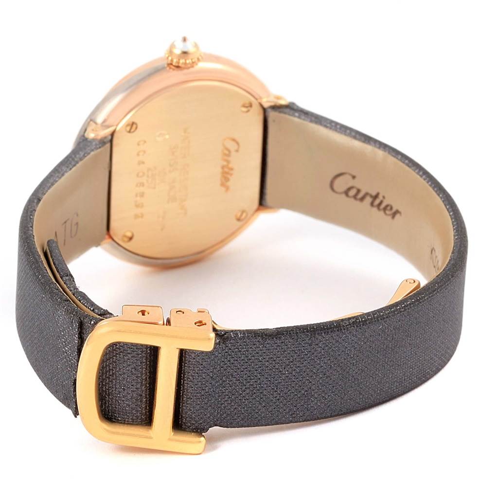 The image shows the back view of a Cartier Trinity WG200151 Women's Yellow Gold Beige Dial WG200151 Women's Yellow Gold Beige Dial model watch, including the case, strap, and buckle.