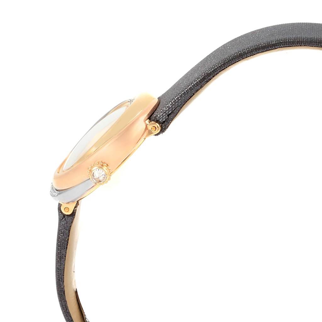 The image shows a side view of the Cartier Trinity WG200151 Women's Yellow Gold Beige Dial WG200151 Women's Yellow Gold Beige Dial model watch, featuring its bezel, crown, and part of the strap.