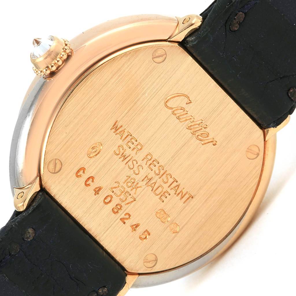 This image shows the back and part of the strap and crown of the Cartier Trinity W200246 Women's Yellow Gold Beige Dial W200246 Women's Yellow Gold Beige Dial watch.