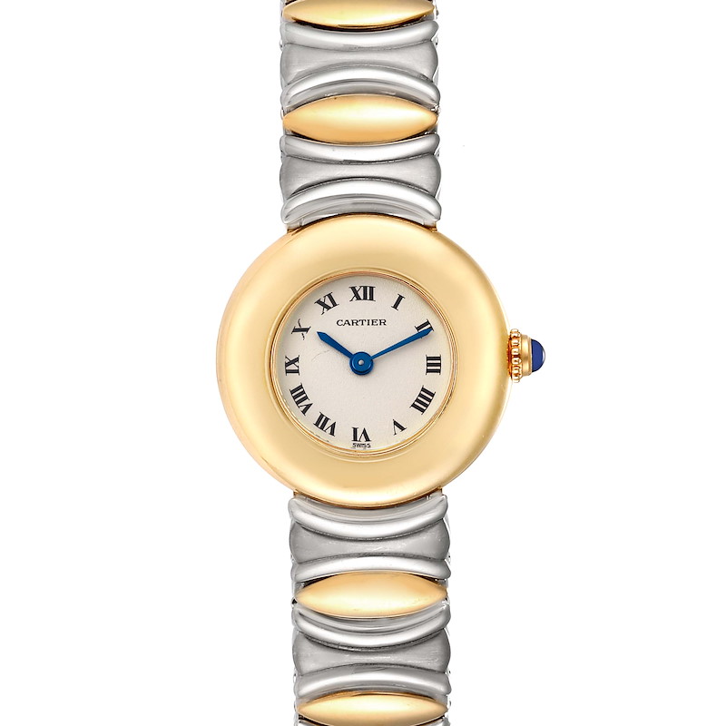 Cartier Colisee Casque dOr Steel 18k Yellow Gold Ladies Watch 1335 SwissWatchExpo