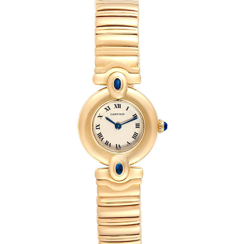 Cartier Colisee VLC 18K Yellow Gold Sapphires Ladies Watch SwissWatchExpo