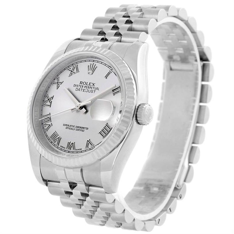 Rolex Datejust Mens Steel 18K White Gold Jubilee Bracelet Watch 116234 SwissWatchExpo