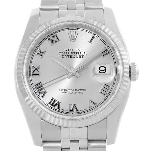 Photo of Rolex Datejust Mens Steel 18K White Gold Jubilee Bracelet Watch 116234