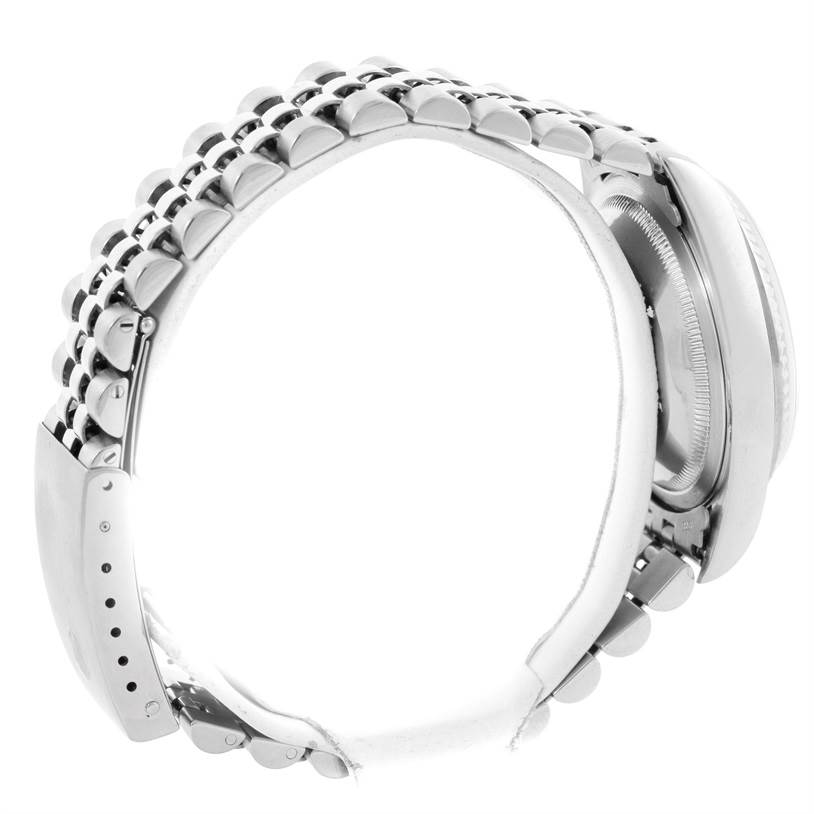 This image shows a side profile of a Rolex Datejust 16234 Men's Stainless Steel Silver Dial 16234 Men's Stainless Steel Silver Dial watch, focusing on its bracelet and partially visible case.