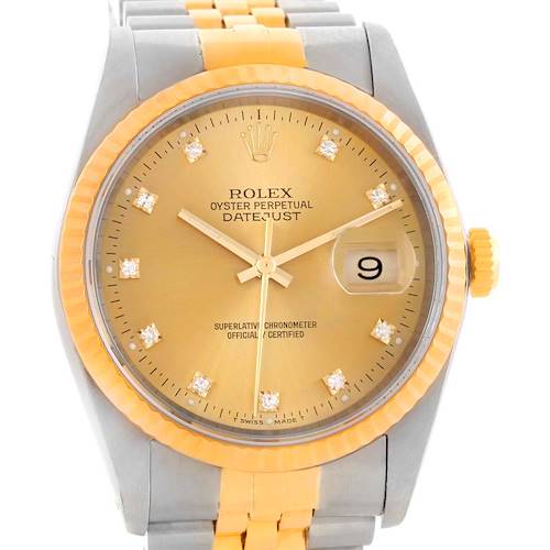 Photo of Rolex Datejust Two Tone Diamond Dial Automatic Watch 16233