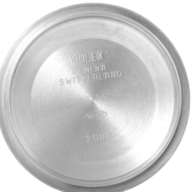 This image shows the inside case back of a Rolex Datejust 16234 Men's Stainless Steel Silver Dial 16234 Men's Stainless Steel Silver Dial watch made of stainless steel.