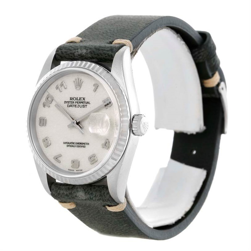 Rolex Datejust Steel 18k White Gold Anniversary Dial Watch 16234 SwissWatchExpo