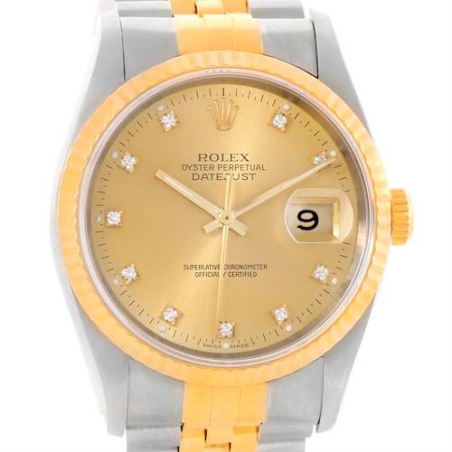 Photo of Rolex Datejust Two Tone Diamond Dial Automatic Watch 16233