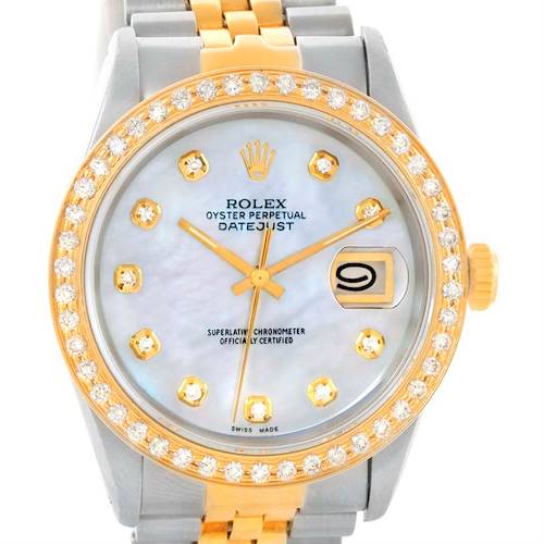Photo of Rolex Datejust Steel Yellow Gold Diamond Dial Automatic Watch 16233