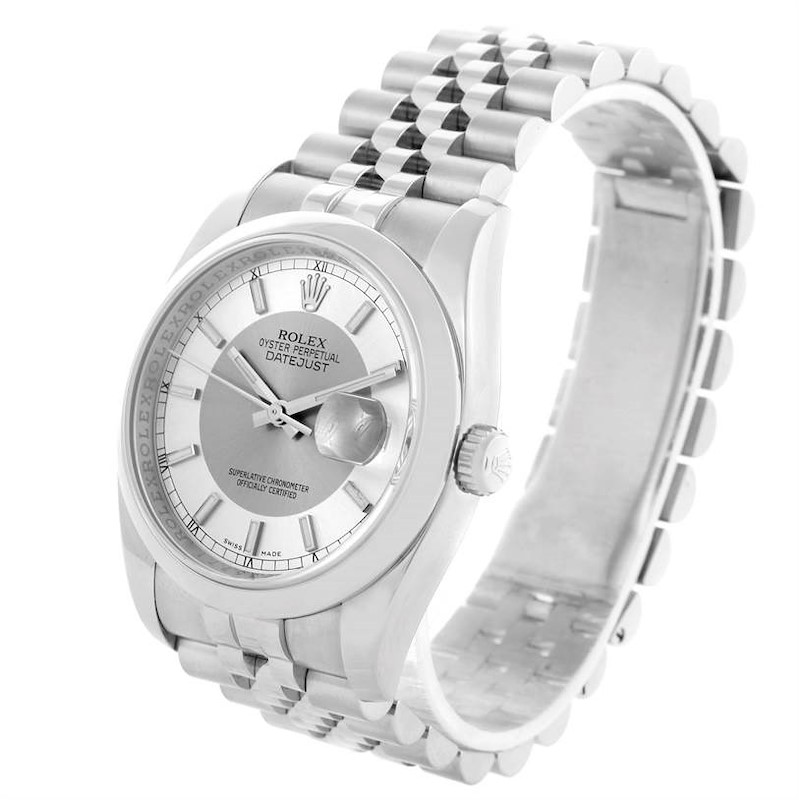 Rolex Datejust Mens Stainless Steel Silver Dial Watch 116200 SwissWatchExpo