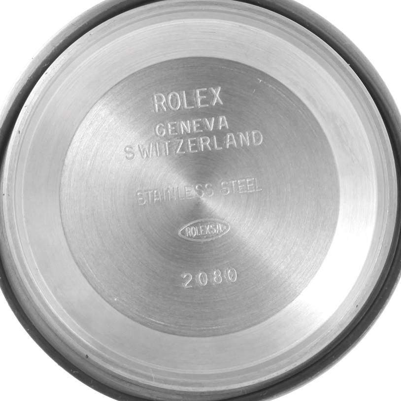 This image shows the inner case back of a Rolex Datejust 116234 Men's Stainless Steel White Dial 116234 Men's Stainless Steel White Dial watch.