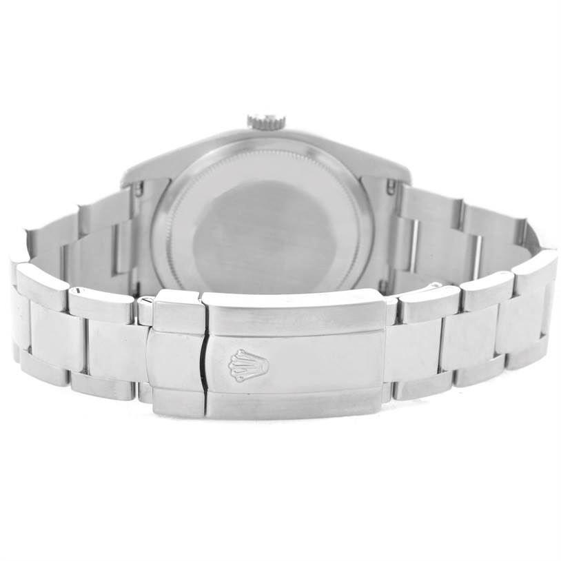 This image shows the back view of a Rolex Datejust 116234 Men's Stainless Steel Silver Dial 116234 Men's Stainless Steel Silver Dial watch, highlighting the case back and bracelet clasp.