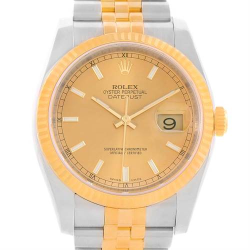 Photo of Rolex Datejust Steel 18K Yellow Gold Jubilee Bracelet Watch 116233