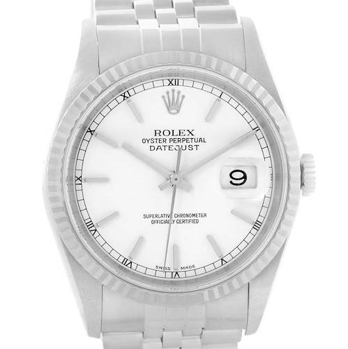 Photo of Rolex Datejust Steel 18k White Gold Jubilee Bracelet Mens Watch 16234