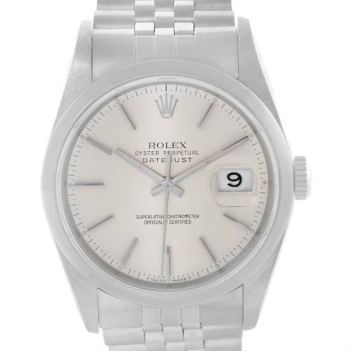 Photo of Rolex Datejust Stainless Steel Silver Dial Mens Watch 16200