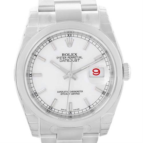 Photo of Rolex Datejust Mens Stainless Steel White Dial Watch 116200 Unworn