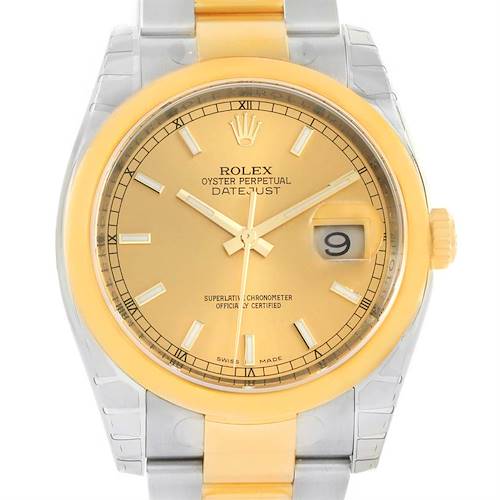 Photo of Rolex Datejust Steel Yellow Gold Oyster Bracelet Watch 116203 Unworn