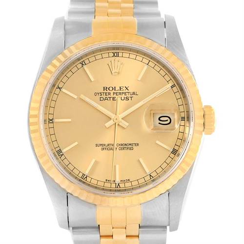 Photo of Rolex Datejust Stainless Steel 18K Yellow Gold Unisex Watch 16233