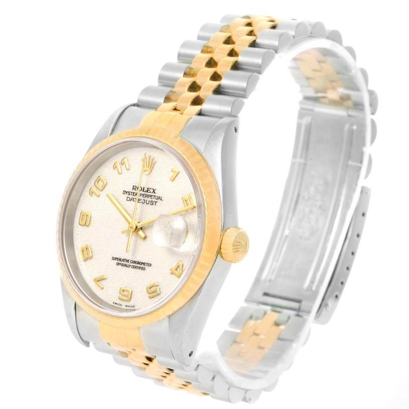 Rolex Datejust Steel 18K Yellow Gold Ivory Jubilee Dial Watch 16233 ...