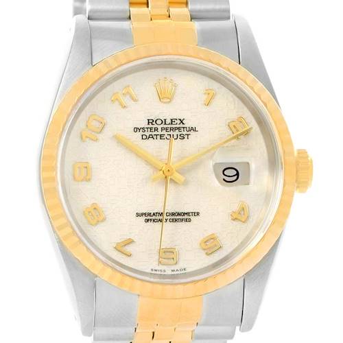 Photo of Rolex Datejust Steel 18K Yellow Gold Ivory Jubilee Dial Watch 16233