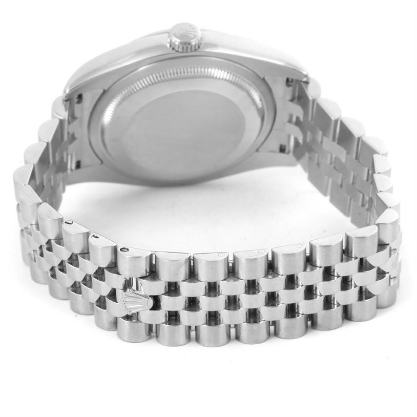 The image shows the back case and the bracelet of the Rolex Datejust 116234 Men's Stainless Steel Blue Dial 116234 Men's Stainless Steel Blue Dial watch.