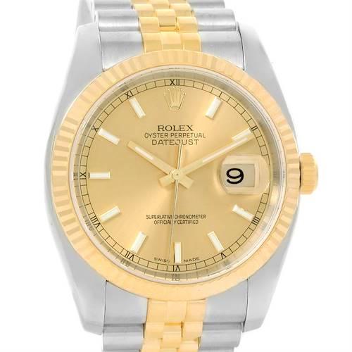 Photo of Rolex Datejust Steel 18K Yellow Gold Automatic Mens Watch 116233