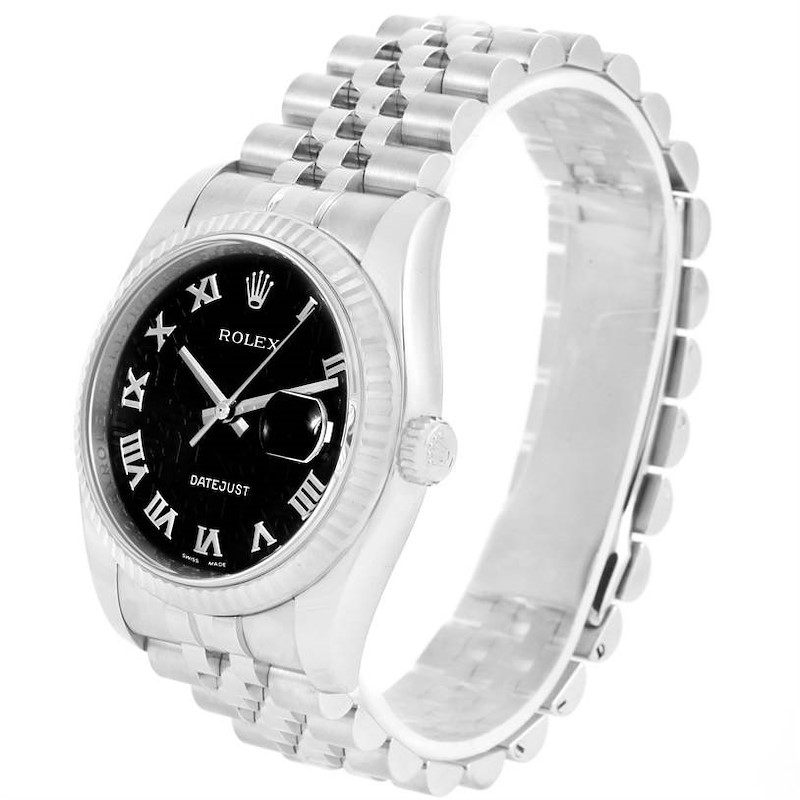 Rolex Datejust Mens Steel 18K White Gold Anniversary Dial Watch 116234 SwissWatchExpo