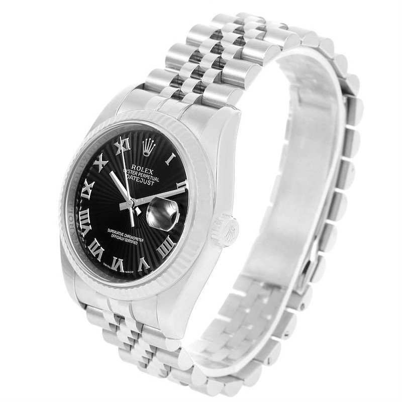 Rolex Datejust Mens Steel 18K White Gold Sunbeam Dial Watch 116234 SwissWatchExpo