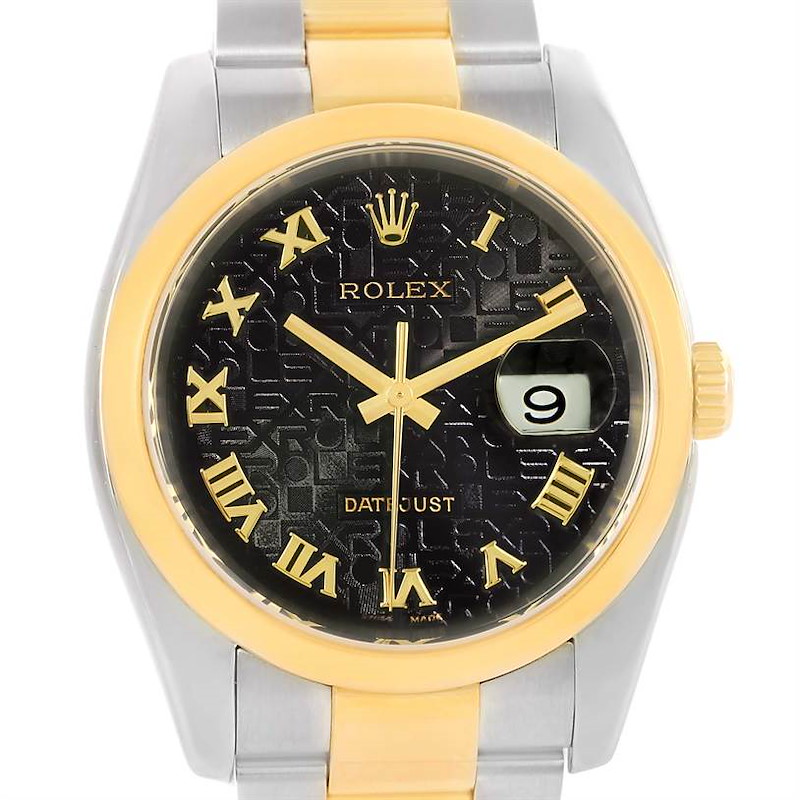 Rolex Datejust Steel Yellow Gold Jubilee Roman Dial Mens Watch 116203 SwissWatchExpo