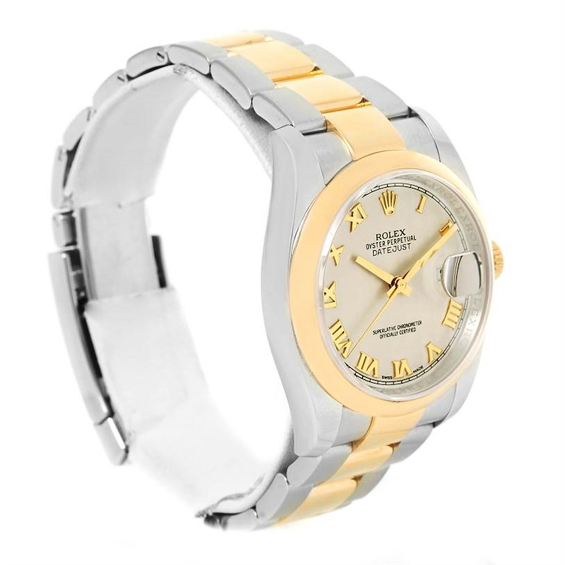Rolex Datejust Steel 18K Yellow Gold Pyramid Dial Watch 116203 SwissWatchExpo