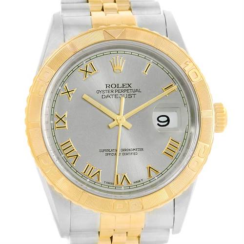 Photo of Rolex Datejust Turnograph Mens Steel 18k Yellow Gold Watch 16263 includes trade $2200.00