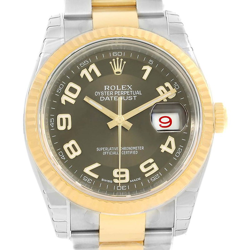 Rolex Datejust Steel Yellow Gold Brown Dial Watch 116233 Unworn SwissWatchExpo