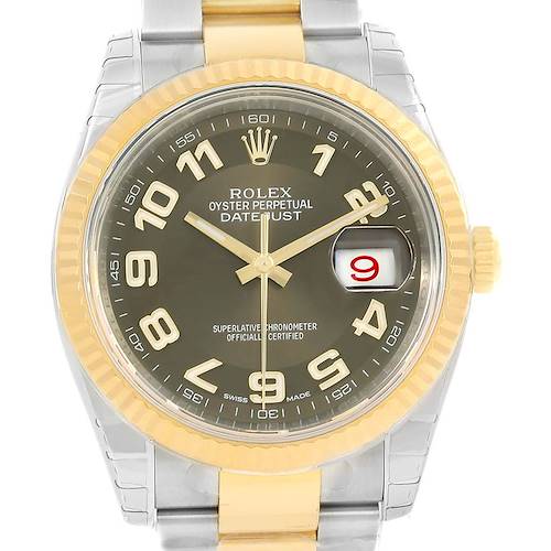 Photo of Rolex Datejust Steel Yellow Gold Brown Dial Watch 116233 Unworn