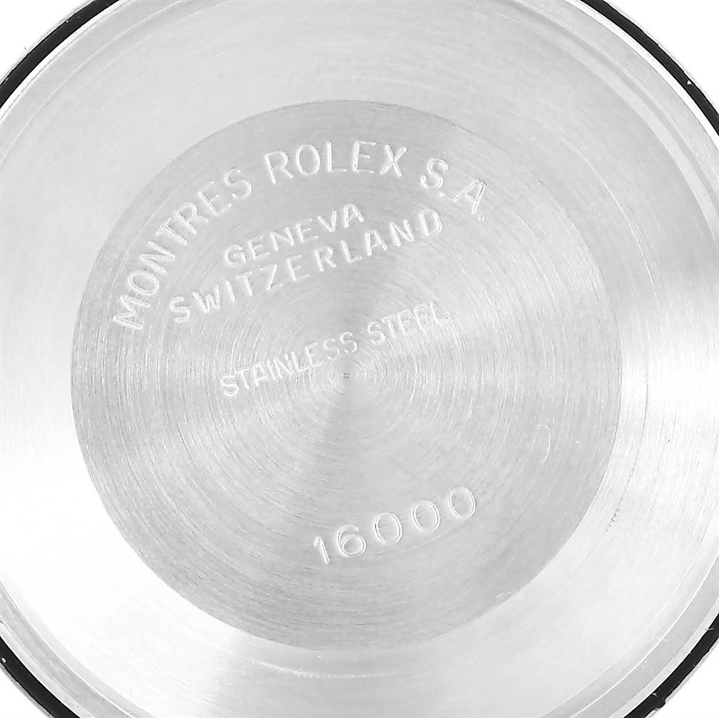 The image shows the case back of a Rolex Datejust 16013 Men
s Stainless Steel Champagne Dial 16013 Men
s Stainless Steel Champagne Dial watch, displaying the brand
s inscription and model number.