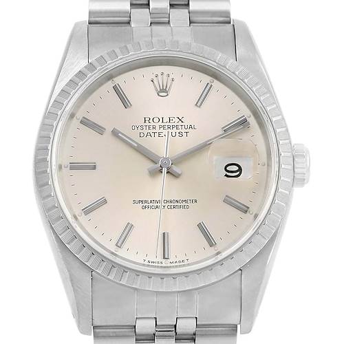 Photo of Rolex Datejust Steel Silver Dial Jubilee Bracelet Mens Watch 16220
