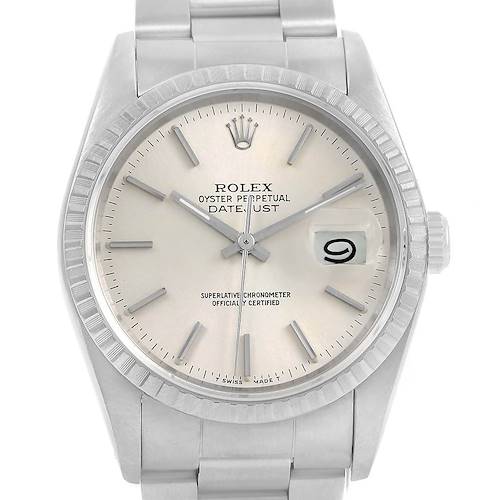 Photo of Rolex Datejust Silver Dial Oyster Bracelet Steel Mens Watch 16220