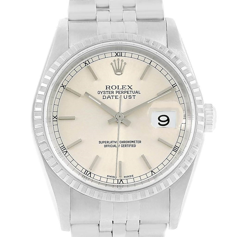 Rolex Datejust Steel Silver Dial Automatic Steel Mens Watch 16220 SwissWatchExpo