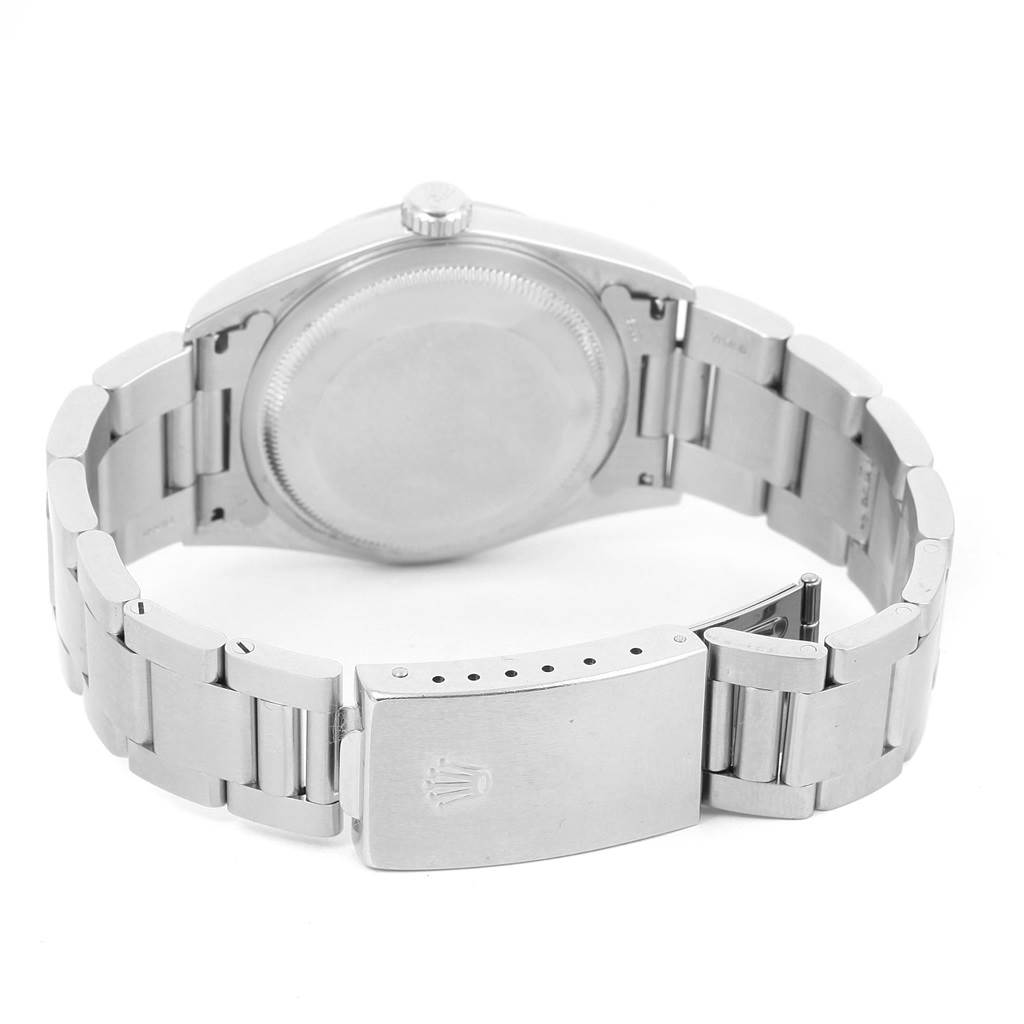 This image shows the back case, bracelet, and clasp of a Rolex Datejust 16234 Men's Stainless Steel Silver Dial 16234 Men's Stainless Steel Silver Dial watch from a rear angle.