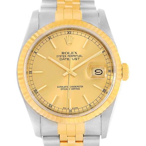 Photo of Rolex Datejust Steel 18k Yellow Gold Automatic Mens Watch 16233