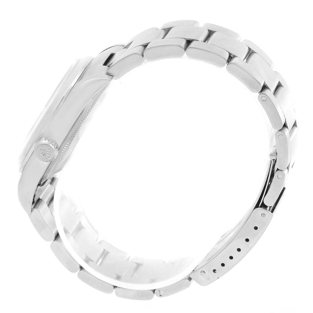 The image shows a Rolex Datejust 16200 Men's Stainless Steel Silver Dial 16200 Men's Stainless Steel Silver Dial watch from a side angle, highlighting the bracelet and side profile of the case.