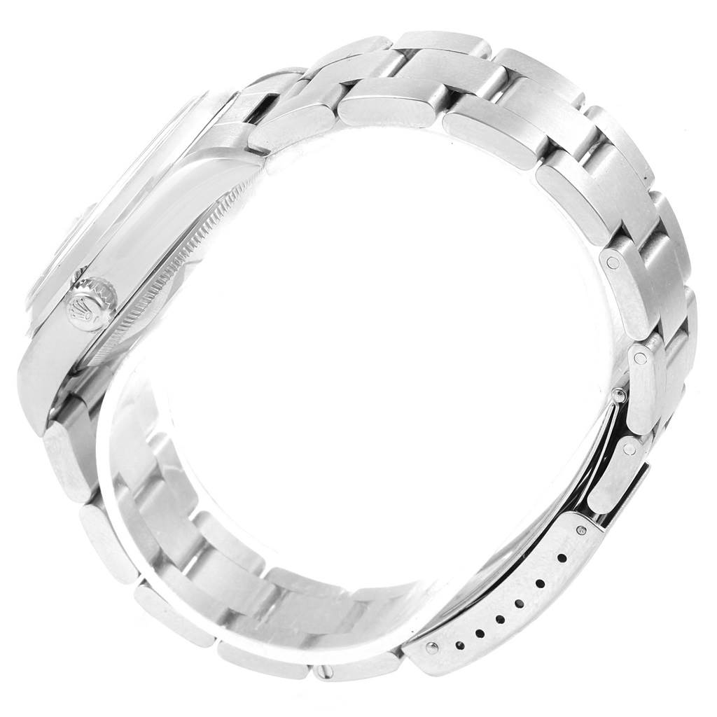 The image shows a side view of the Rolex Datejust 15200 Men's Stainless Steel Pink Dial 15200 Men's Stainless Steel Pink Dial watch, focusing on the bracelet and crown.