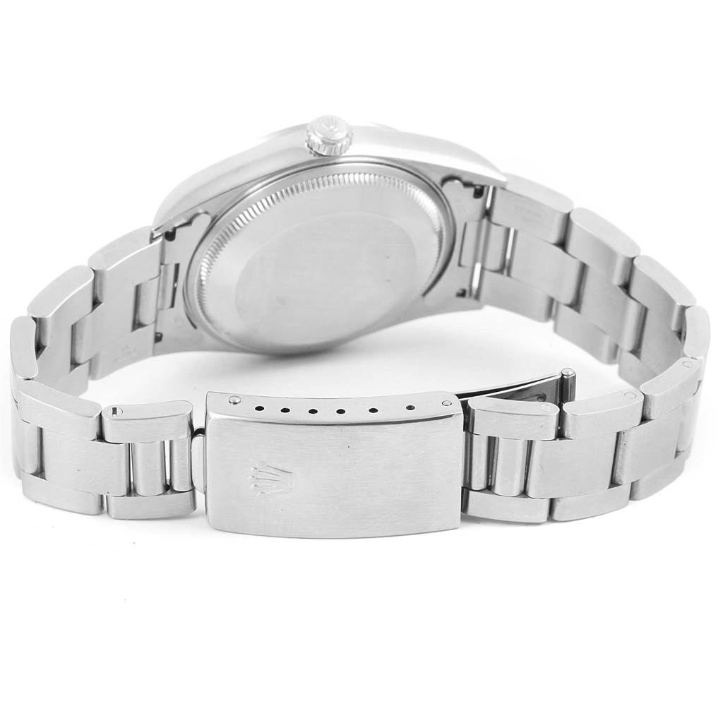 This image shows the rear view, bracelet, and clasp of a Rolex Datejust 15200 Men's Stainless Steel Pink Dial 15200 Men's Stainless Steel Pink Dial watch.