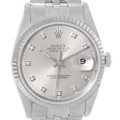 Photo of Rolex Datejust Steel White Gold Diamond Dial Unisex Watch 16234