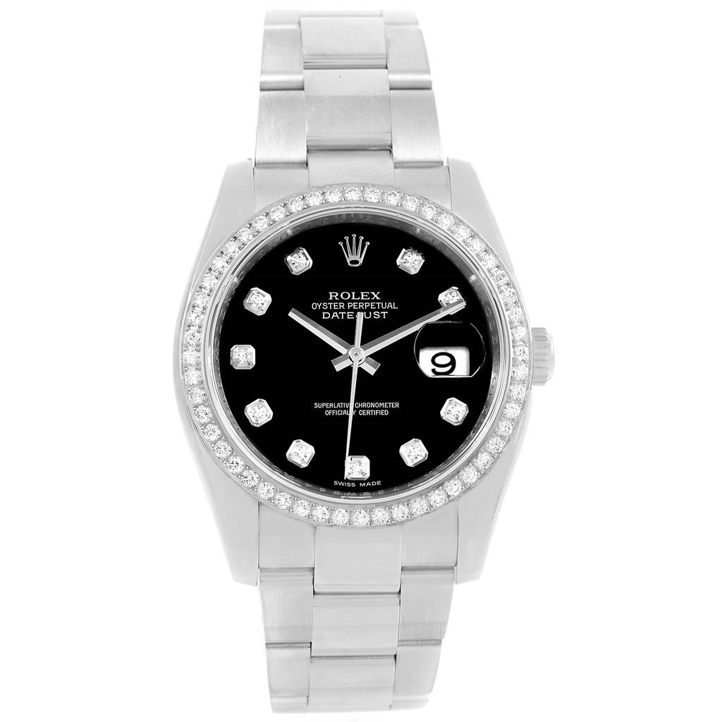 rolex black diamond dial datejust