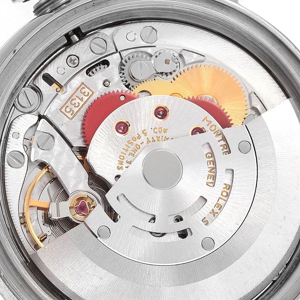 This image shows the internal movement mechanism of a Rolex Datejust 16234 Men's Stainless Steel Silver Dial 16234 Men's Stainless Steel Silver Dial watch.